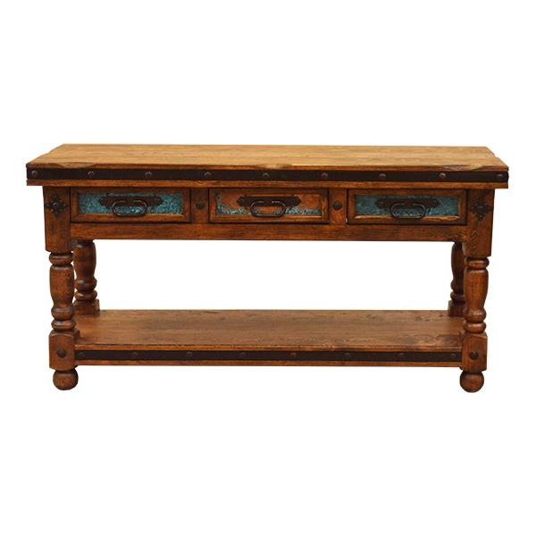 Turquoise & Copper Console Table